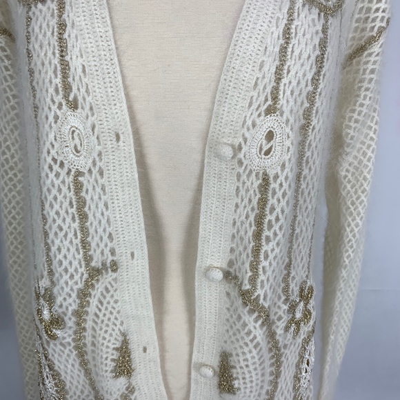 Shannan Vintage Angora Crochet Cardigan - Picture 3 of 8